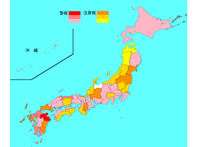 【インフル流行レベルマップ第50週】定点当たり報告数19.06、前週比＋9－感染研