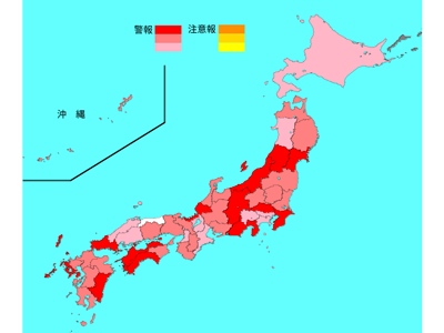 【インフルエンザ流行レベルマップ第4週】前週比減、定点当たり報告数11.06に－感染研